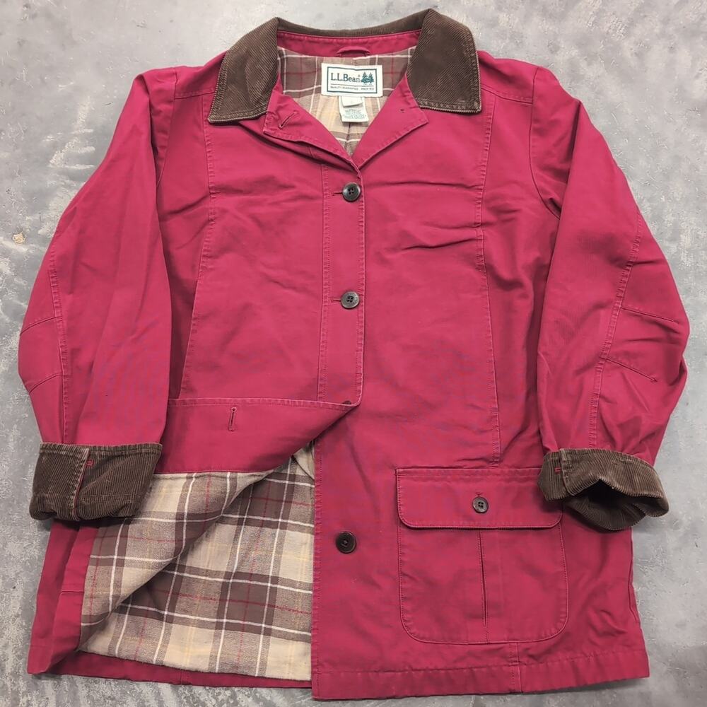 L.L. Bean Red Jacket with Brown Accents